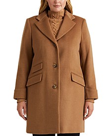 Women's Plus Size Buttoned Walker Coat, Created for Macy's