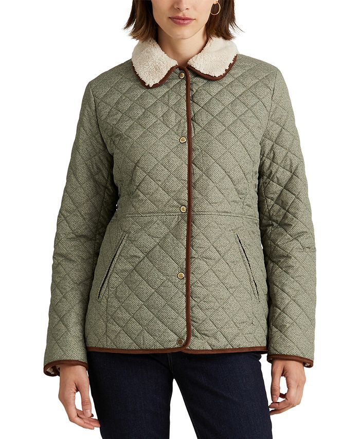 Lauren Ralph Lauren Women's Corduroy-Trim Quilted Coat, Created for Macy's  & Reviews - Coats & Jackets - Women - Macy's