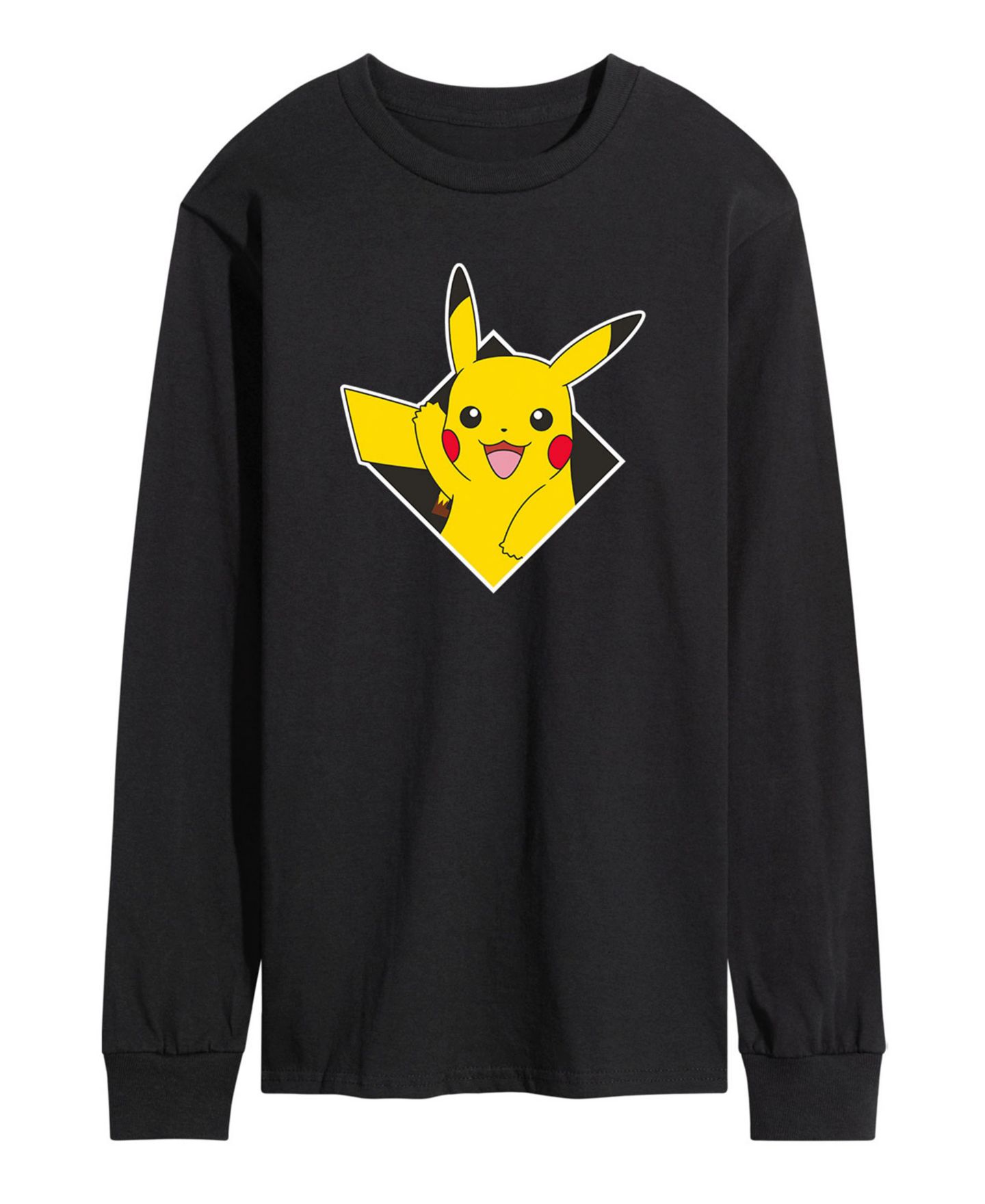 Мужская футболка AIRWAVES Pokemon Diamond Shape Pikachu Long Sleeve, цвет: Чёрный — фото 1
