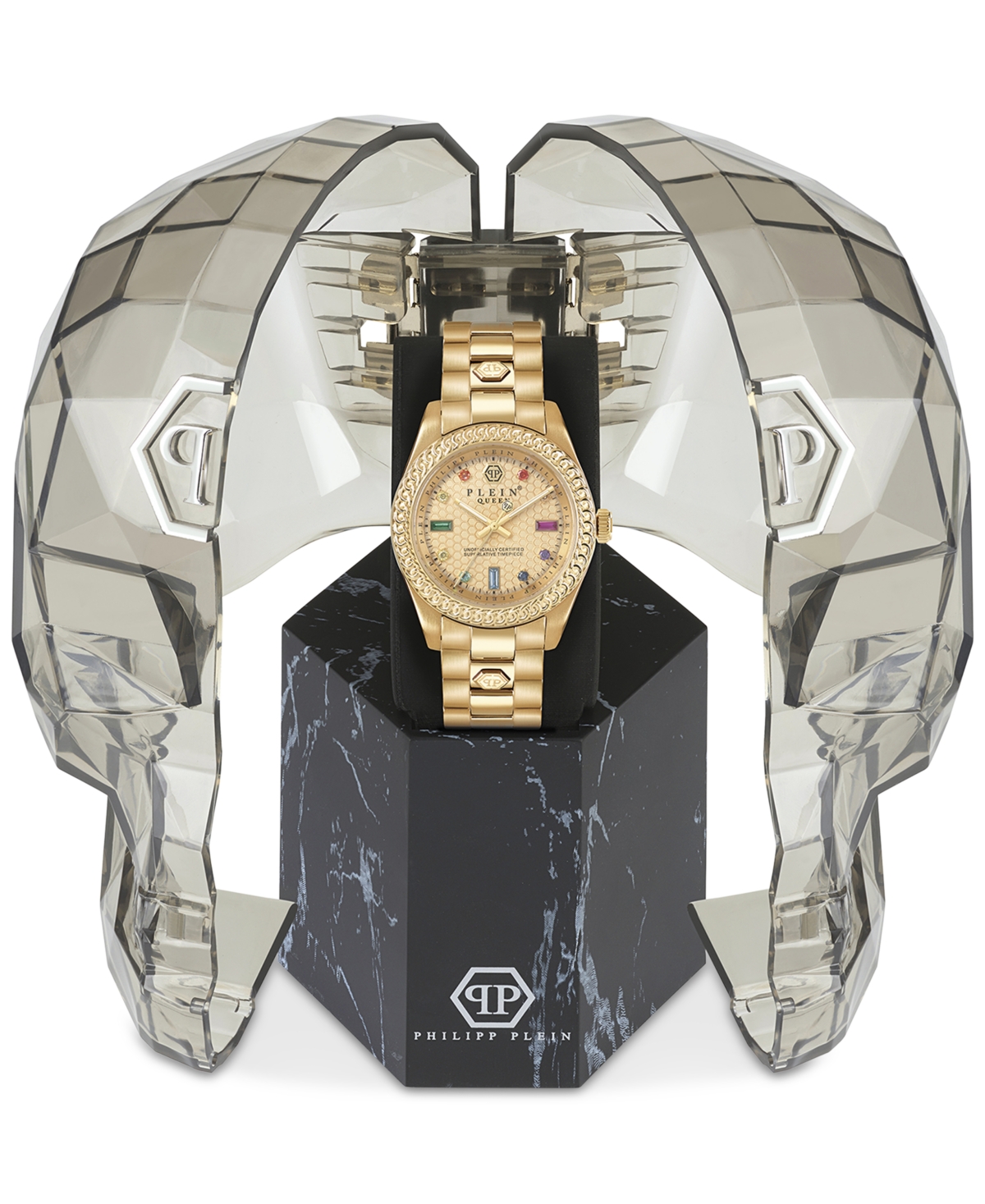 Philipp Plein Women's Queen Gold-Tone Stainless Steel Bracelet Watch 36mm