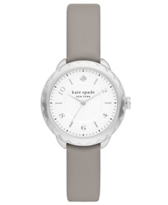 kate spade new york - Women's Morningside Gray Leather Strap Watch 34mm