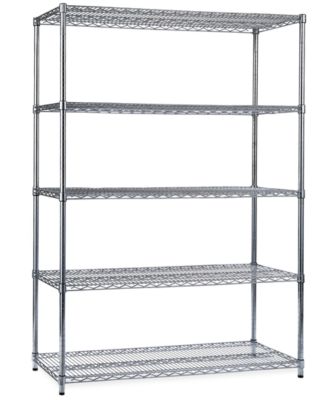 Commercial-Grade 5-Tier NSF-Certified Steel Wire Wheeled Shelving