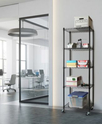 UltraDurable Commercial-Grade 5-Tier NSF-Certified Steel Wire Wheeled Shelving