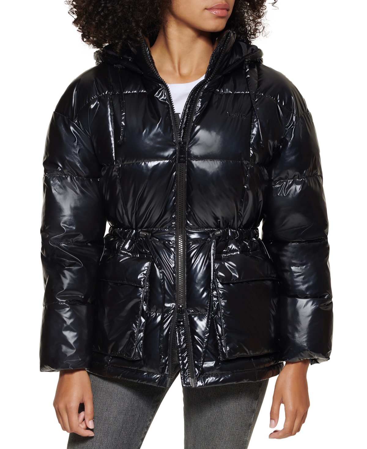 Levi's Hooded Puffer Jacket In Black Pearl | ModeSens