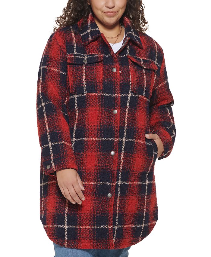 Levi's Plus Size Plaid Fleece-Lined Shirt Jacket, Created for Macy's &  Reviews - Coats & Jackets - Plus Sizes - Macy's
