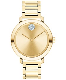 Women's Swiss Evolution Bold Gold Ion-Plated Stainless Steel Bracelet Watch 34mm