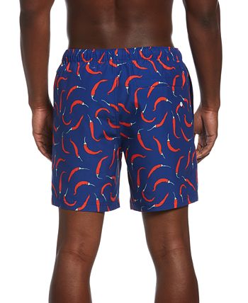 Original Penguin Men s Red Pepper Print Swim Shorts Macy s