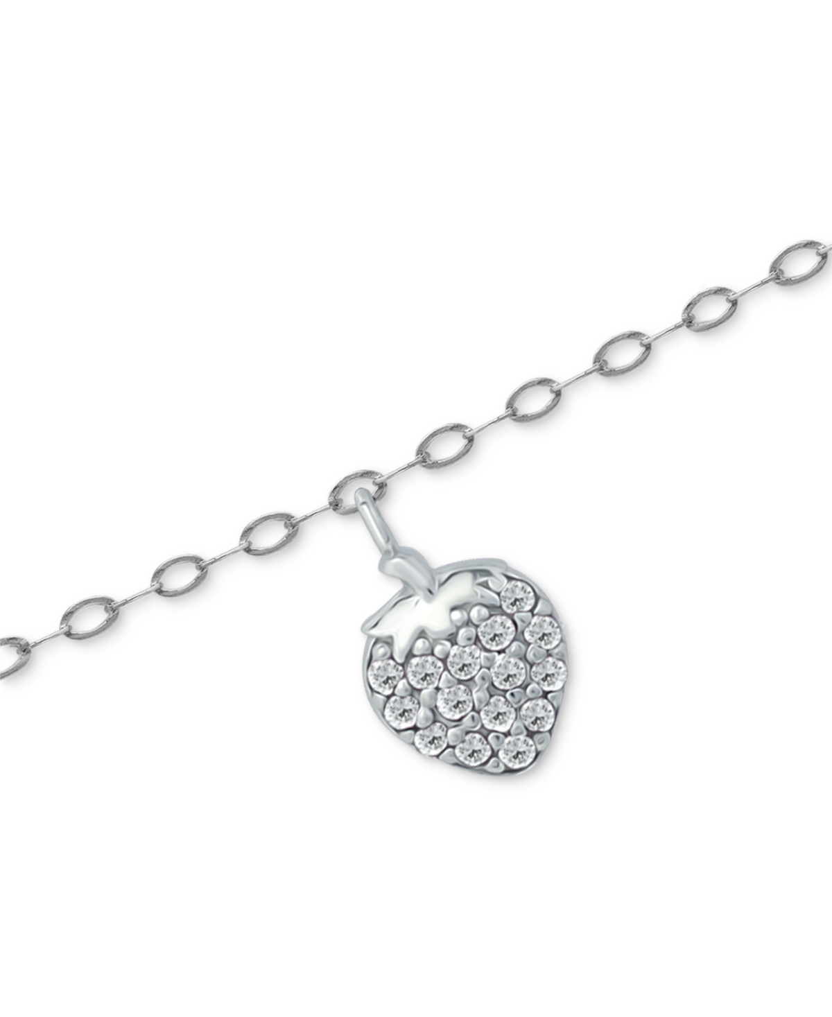 Giani Bernini Cubic Zirconia Strawberry Charm Ankle Bracelet, Created for Macy's
