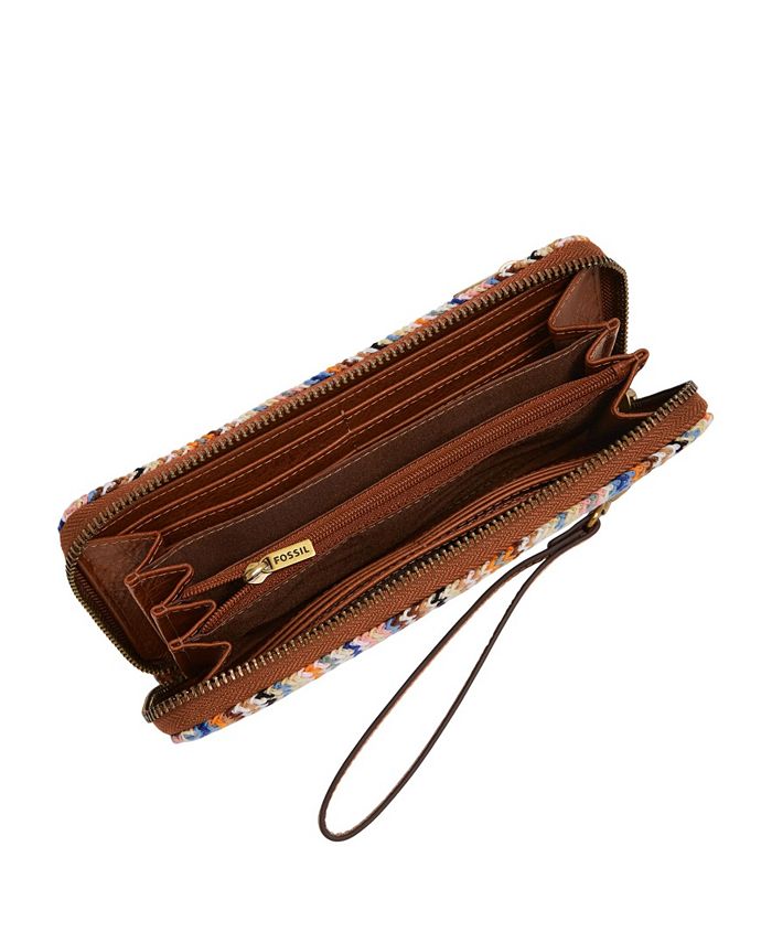 Fossil Women's Logan RFID Zip Around Wallet Macy's