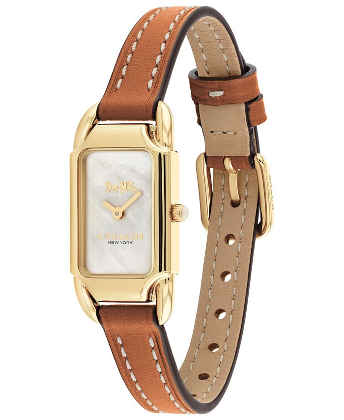 COACH Women's Cadie Canyon Leather Strap Watch 17.5mmX28.5mm & Reviews