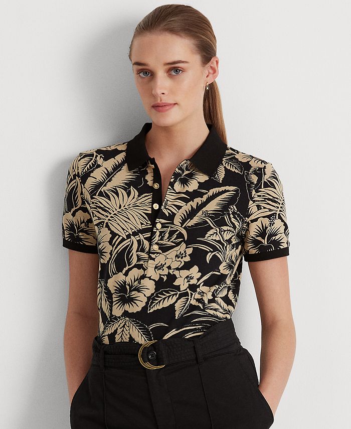 Lauren Ralph Lauren Floral Piqué Polo Shirt & Reviews - Tops - Women -  Macy's