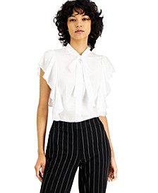 Women's Tie-Neck Ruffled Blouse, Created for Macy's 