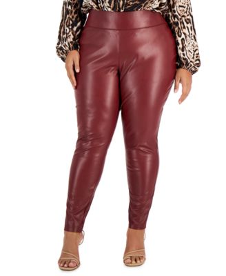 INC International Concepts - Faux-Leather Ankle-Length Skinny Pants