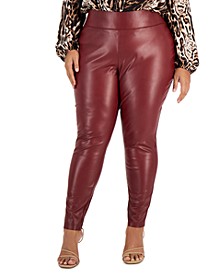 Faux-Leather Ankle-Length Skinny Pants, Created for Macy's