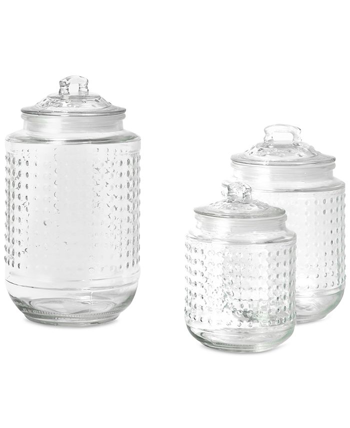 Style Setter Beaded Glass Canisters with Lids, Set of 3 Macy's