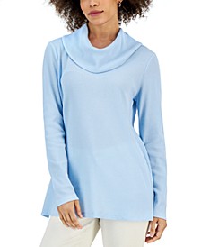 Women's Mini Waffle Cowlneck top, Created for Macy's