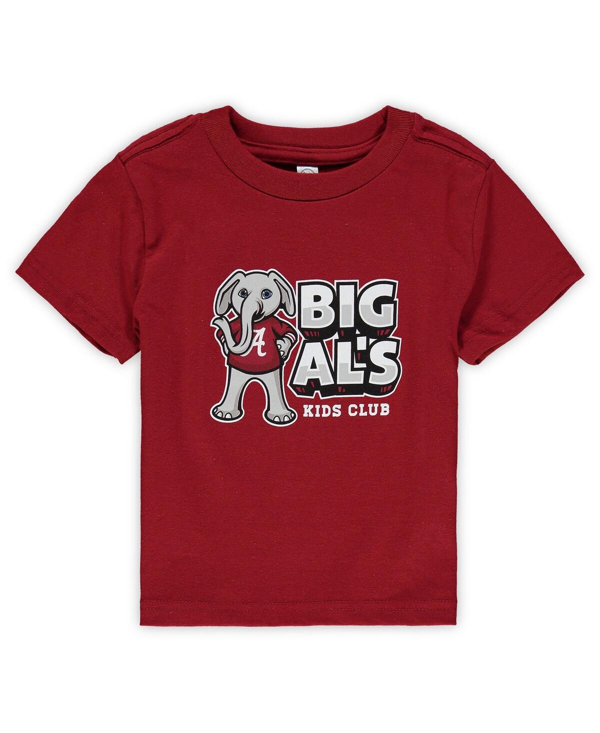 Two Feet Ahead Babies' Boys And Girls Toddler Crimson Alabama Crimson Tide Big Al's Kids Club Big Logo T-shirt
