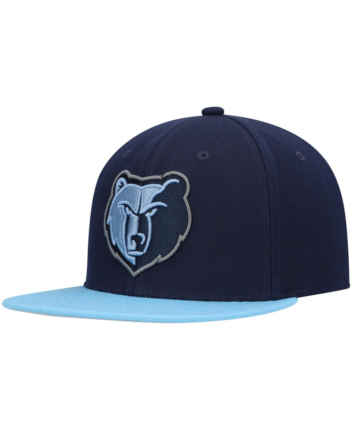 Mitchell & Ness Men's  Navy, Light Blue Memphis Grizzlies Team Two-tone 2.0 Snapback Hat In Navy,light Blue