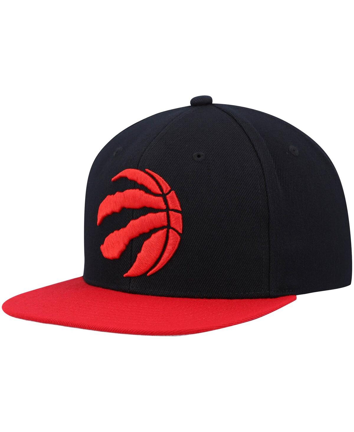 Mitchell & Ness Men's  Black, Red Toronto Raptors Mvp Team Two-tone 2.0 Stretch-snapback Hat In Black,red