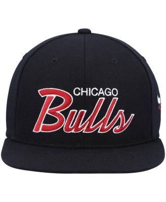 Men's Black Chicago Bulls Hardwood Classics Script 2.0 Snapback Hat