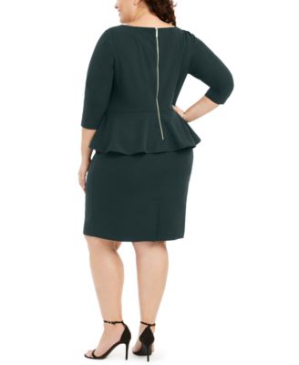 calvin klein plus size peplum sheath dress