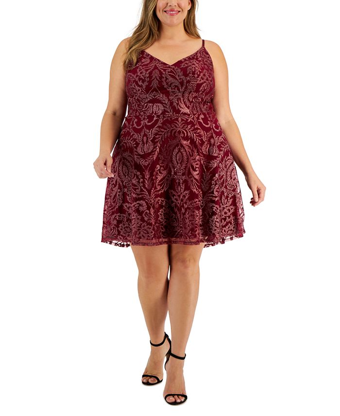 Speechless Trendy Plus Size EmbroideredMesh Dress Macy's