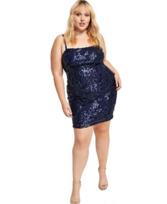 B Darlin Trendy Plus Size Sequined Bodycon Dress - Macy's