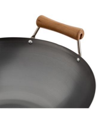 Classic Series Carbon Steel Wok with Birch Handles, 14"