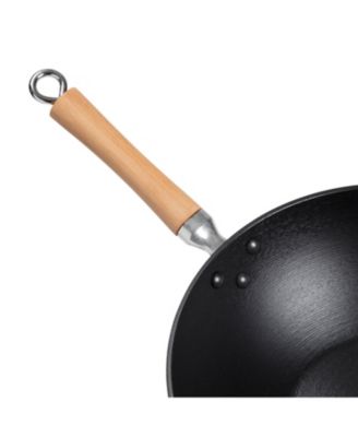 Professional Series Cast Iron Wok with Maple Handle, 14"
