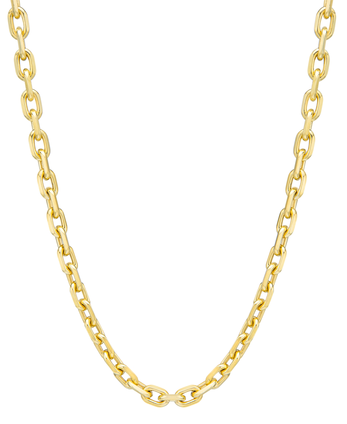 Men's Rolo Link 22" Chain Necklace in 14k Gold-Plated Sterling Silver - Gold Over Silver