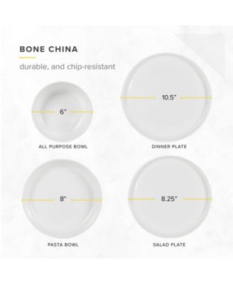 Natural White 16 Pc. Dinnerware Set, Service for 4