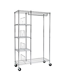 Garment Bar and Shelves with Rolling Closet