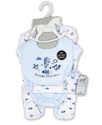 Baby Boys Fly High Layette Gift in Mesh Bag, 5 Piece Set