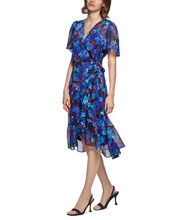 Calvin Klein Petite Printed High Low Shift Dress Macy s