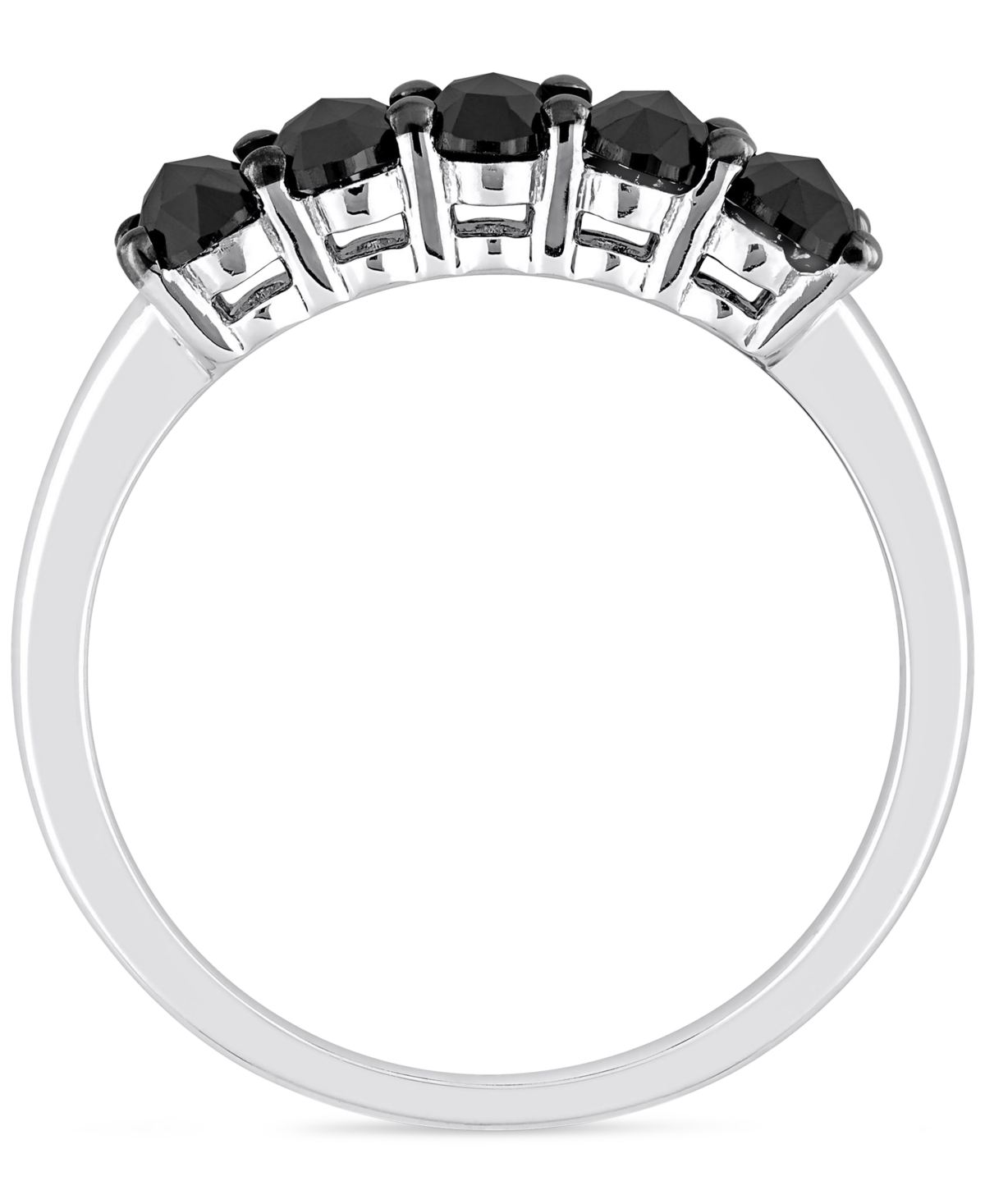 Black Diamond Oval Anniversary Ring (1-1/4 ct. t.w.) in 10k White Gold - 10K White Gold