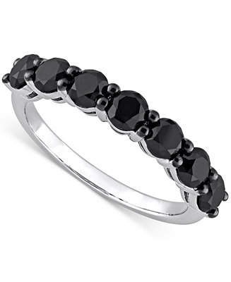 Macy's Black Diamond Anniversary Ring (1-3/4 ct. t.w.) in 10k White ...
