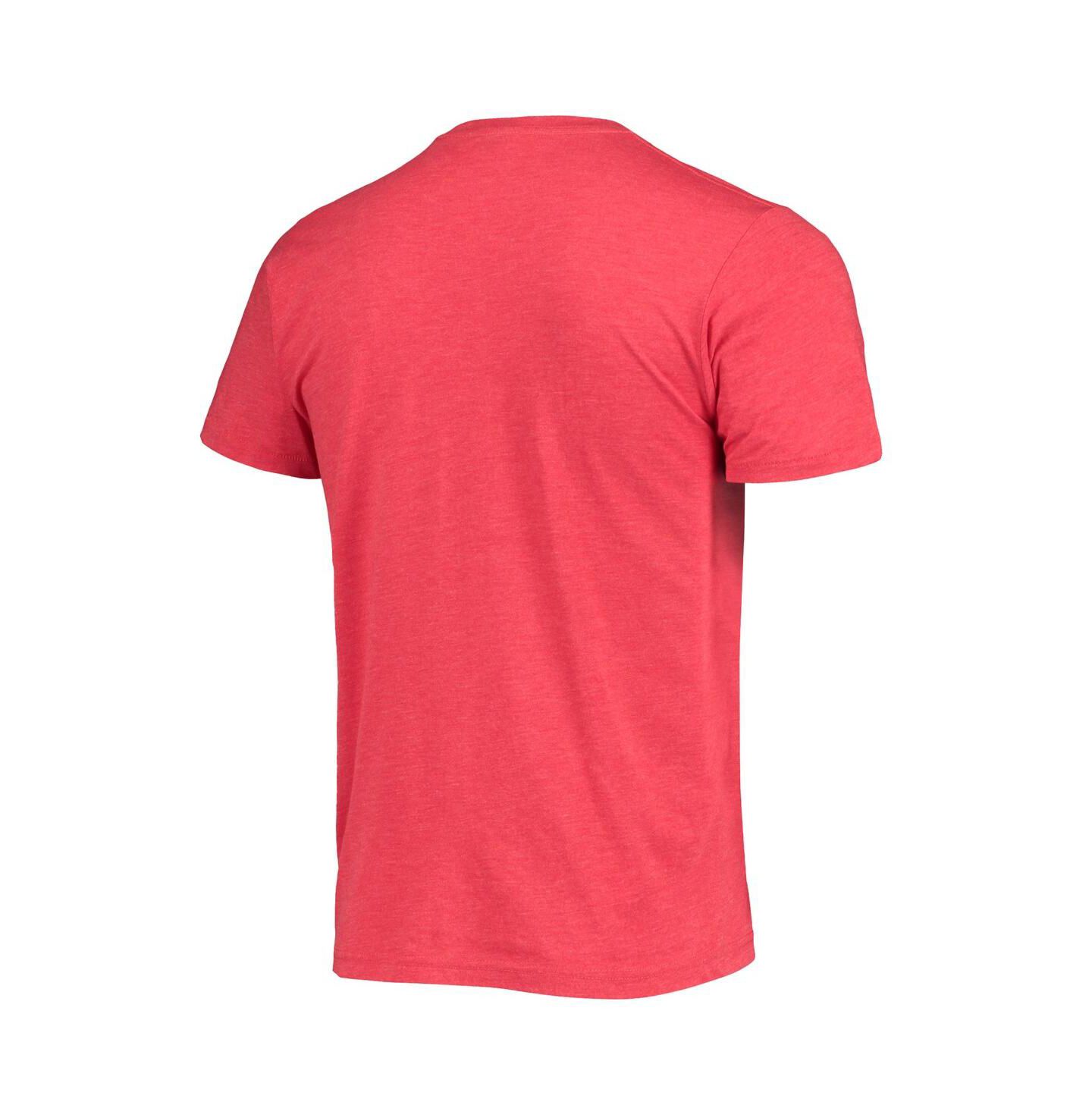 Мужская футболка Homage Red Los Angeles Angels Hand-Drawn Logo Tri-Blend — фото 3