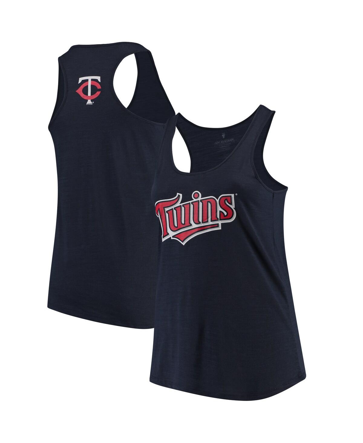 Women's Soft As A Grape Navy Minnesota Twins Plus Size Swing for the Fences Racerback Tank Top - Navy