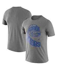 Men's Brand Heathered Gray Florida Gators Retro Basketball T-shirt
