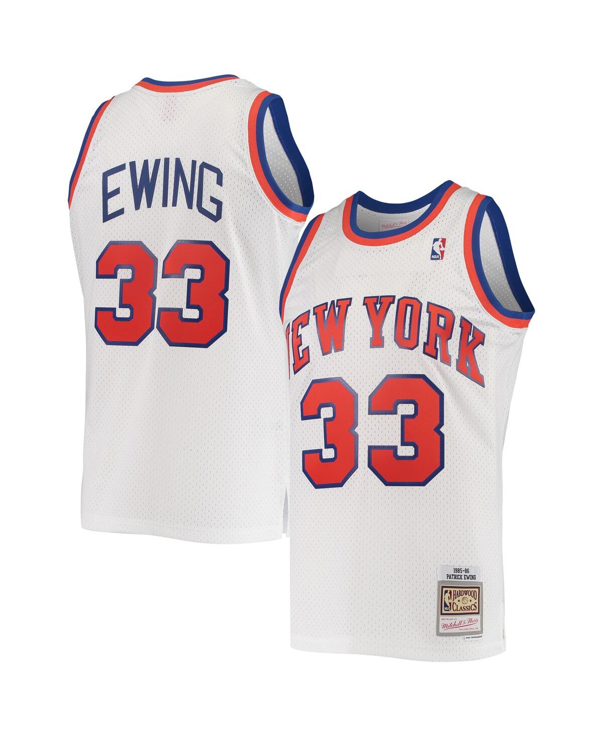 Men's Mitchell & Ness Patrick Ewing White New York Knicks 1985-86 Hardwood Classics Swingman Jersey - White