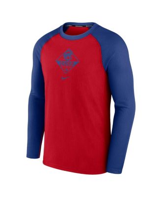 Men's Red, Royal Chicago Cubs Game Authentic Collection Performance Raglan Long Sleeve T-shirt