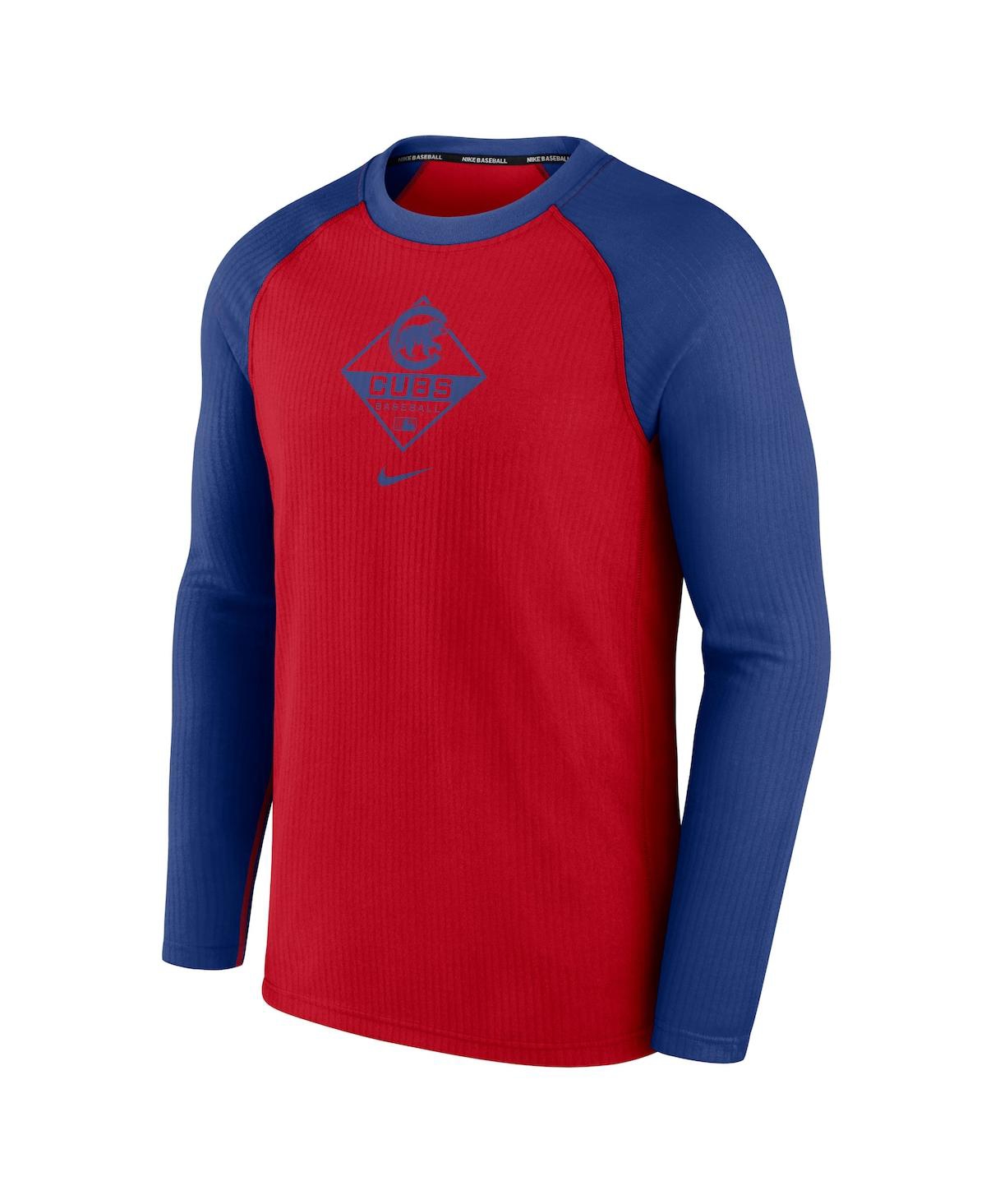Shop Nike Men's  Red, Royal Chicago Cubs Game Authentic Collection Performance Raglan Long Sleeve T-shirt In Red,royal