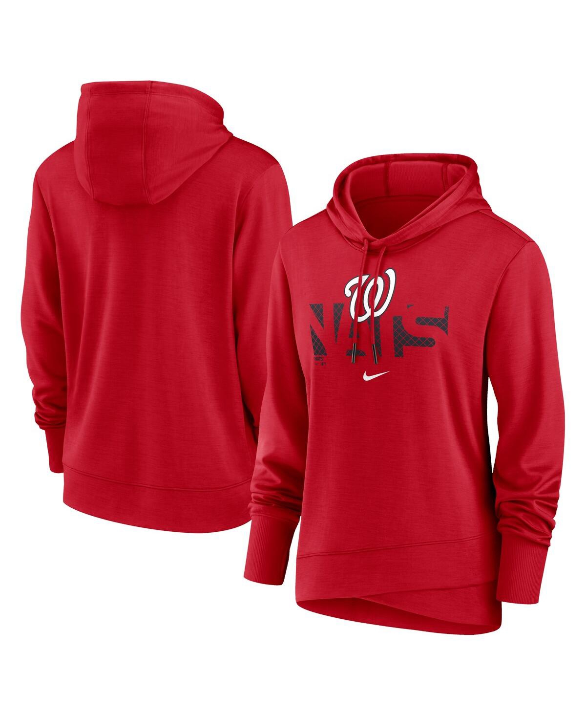 Shop Nike Women's  Red Washington Nationals Diamond Knockout Performance Pullover Hoodie
