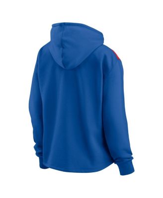 Women's Royal Chicago Cubs Iconic Overslide Color-Block Quarter-Zip Hoodie
