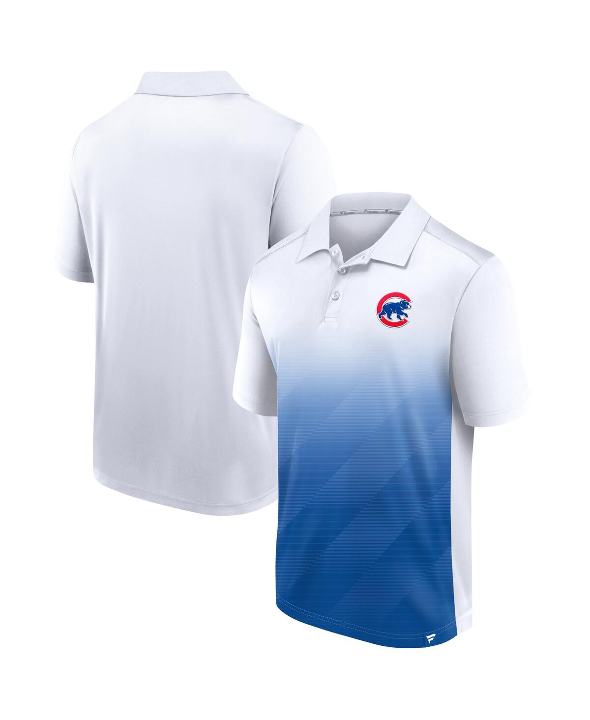 Shop Fanatics Men's  White, Royal Chicago Cubs Iconic Parameter Sublimated Polo Shirt In White,royal