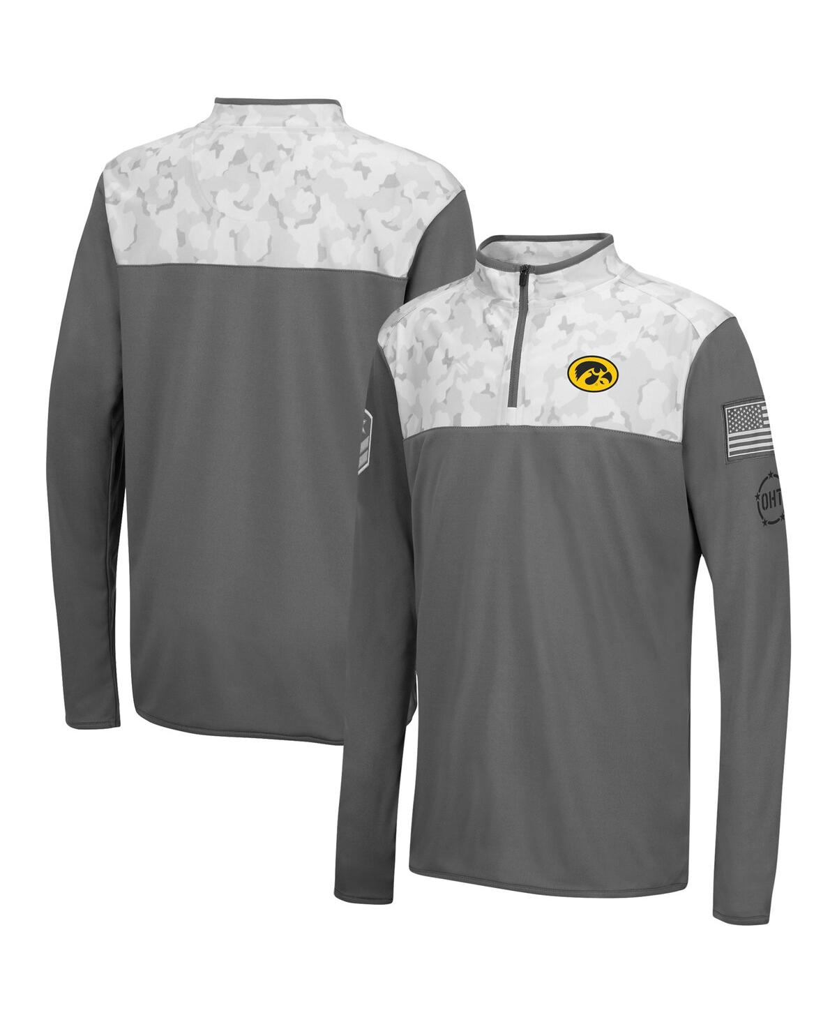 Shop Colosseum Big Boys  Charcoal, White Iowa Hawkeyes Oht Military-inspired Appreciation Badge Ii Quarter In Charcoal,white