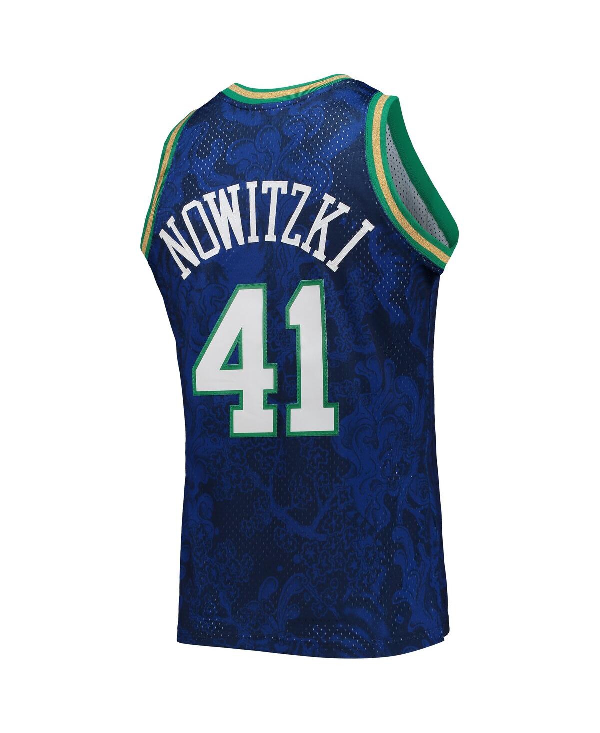 Men's Mitchell & Ness Dirk NowitzkiDallas Mavericks Hardwood Classics 1998-99 Lunar New Year Swingman Jersey - Blue