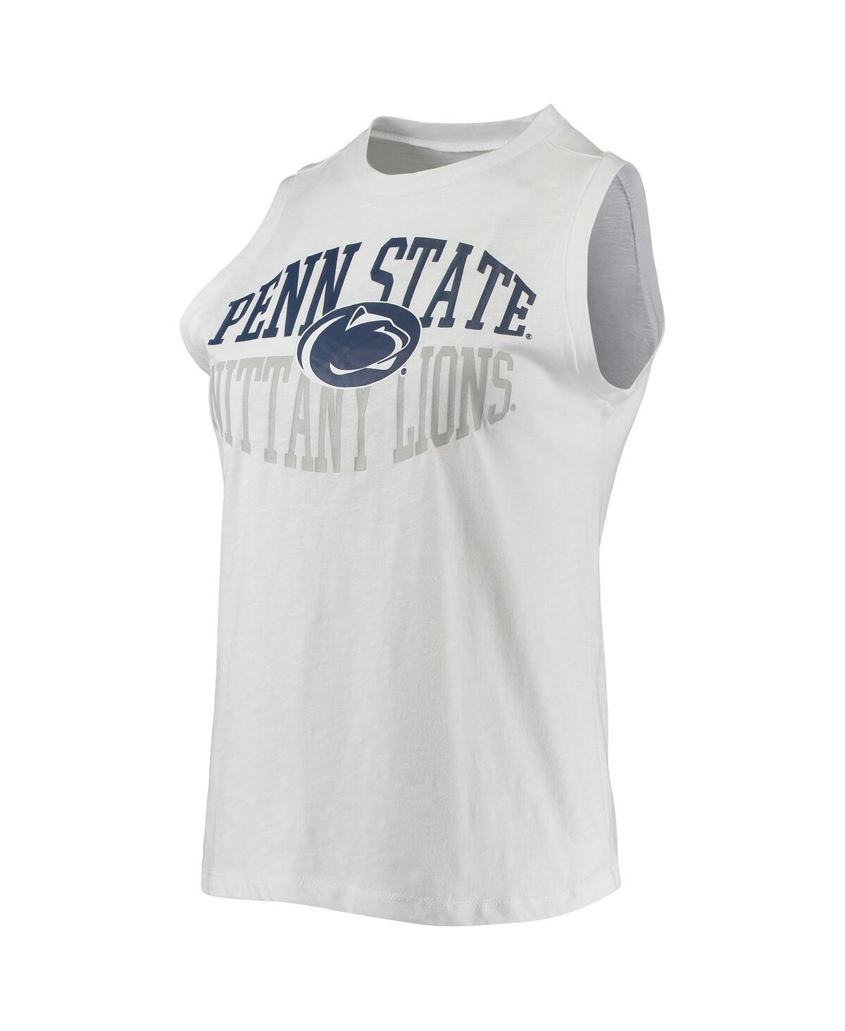 Concepts Sport Women's  Charcoal, White Penn State Nittany Lions Tank Top And Leggings Sleep Set In Charcoal,white