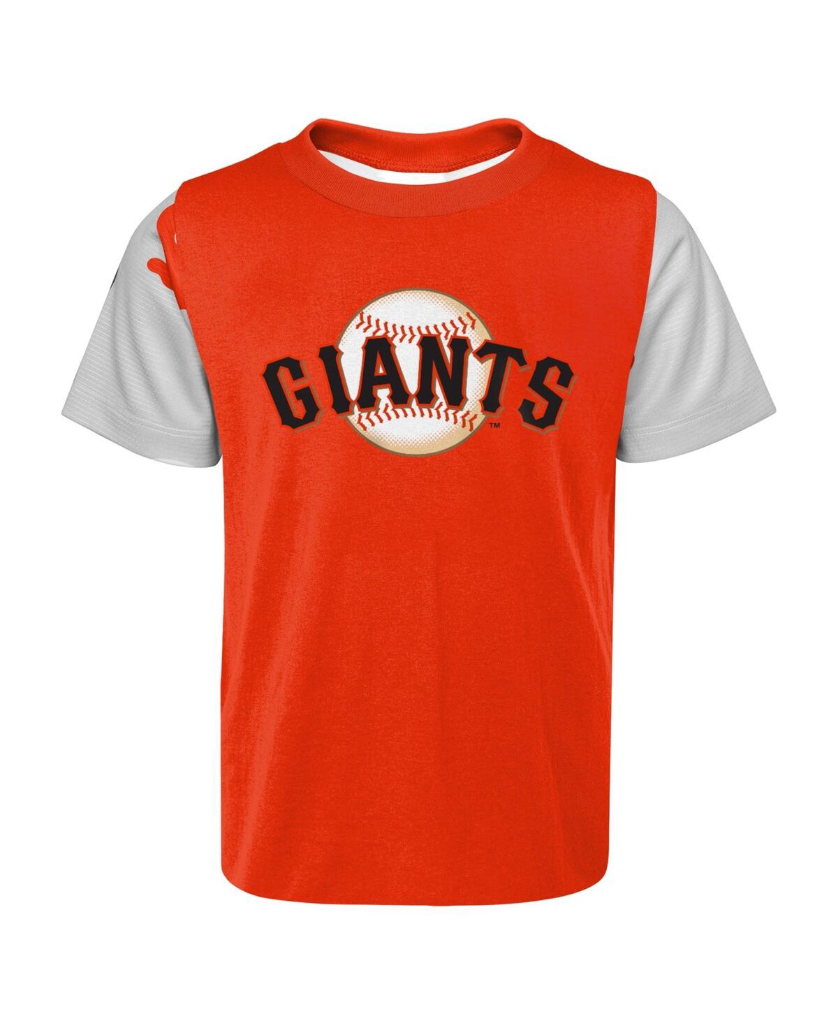 Shop Outerstuff Newborn And Infant Boys And Girls Orange, Black San Francisco Giants Pinch Hitter T-shirt And Shorts In Orange,black