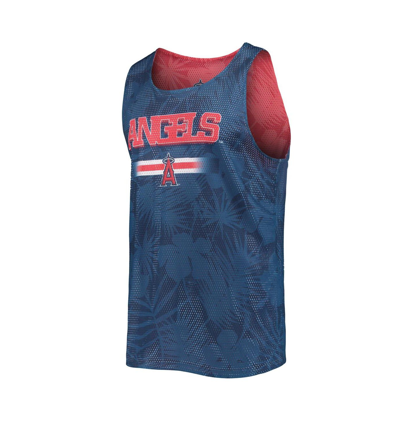 Мужской топ FOCO Red, Navy Los Angeles Angels Floral Reversible Mesh — фото 5